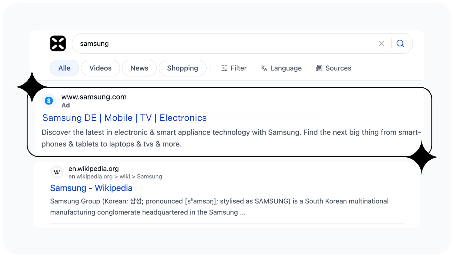 xPrivo Search Ad Example